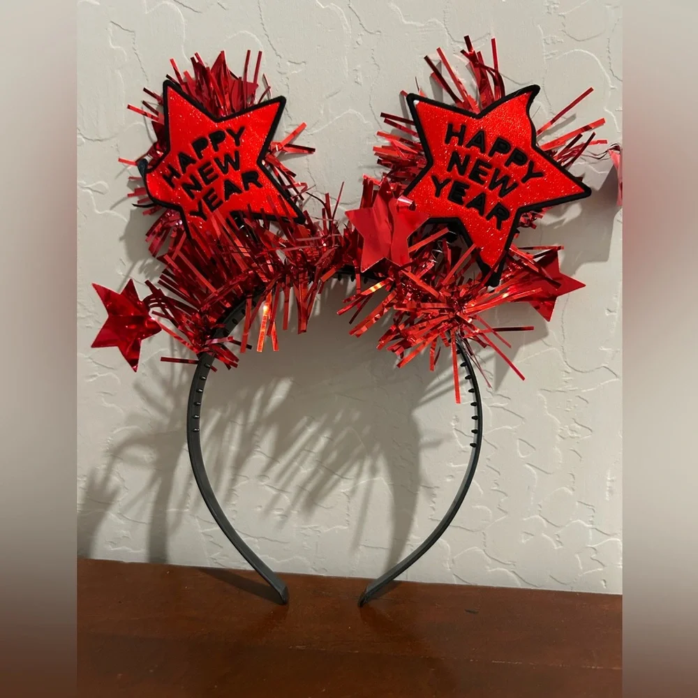 Happy New Year Red Star Headband Party Accessory